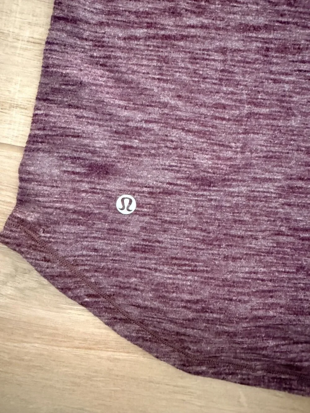 Lululemon Intensi-Tee Heathered Purple Short Sleeve Ruched Top Sz 6